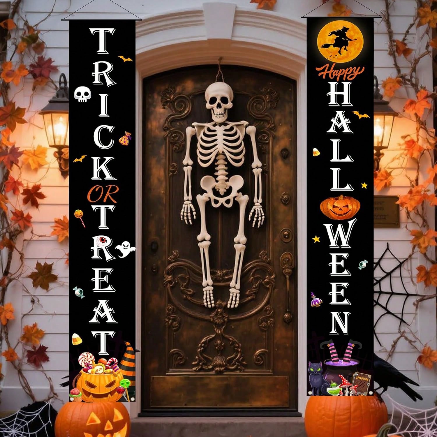 Home Office Backdrop - Decoraciones de Puerta para Halloween |