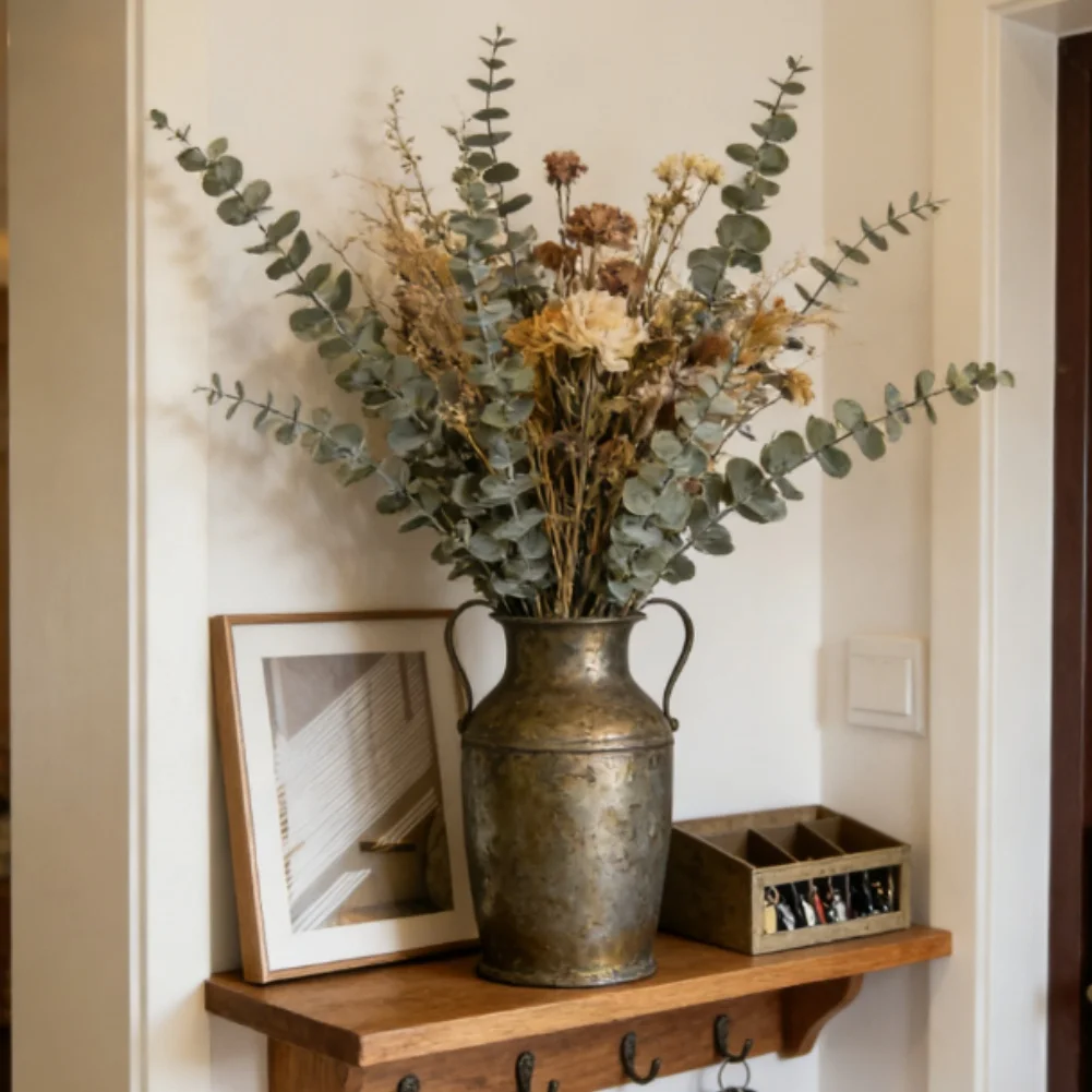 Home Office Backdrop - Ramo de hojas de eucalipto artificial,