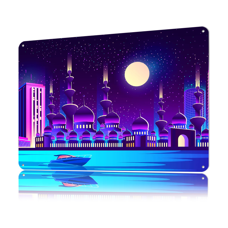 Póster Metálico Synthwave Ciud - Home Office Dubai reseña y precio