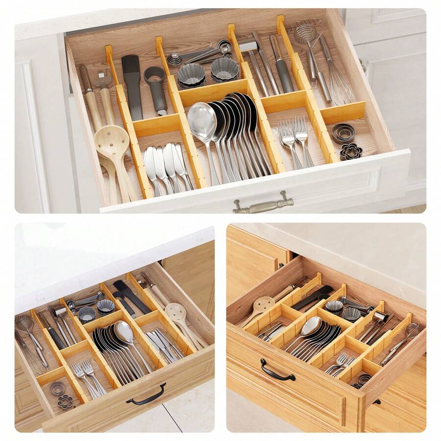 Separadores de cajones de bamb - Home Office Kitchen reseña y precio